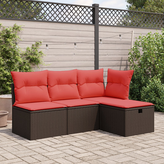 Tuinkruk met kussen 55x55x37 cm poly rattan bruin is nu te koop bij PeponiXL, paradijselijk wonen!