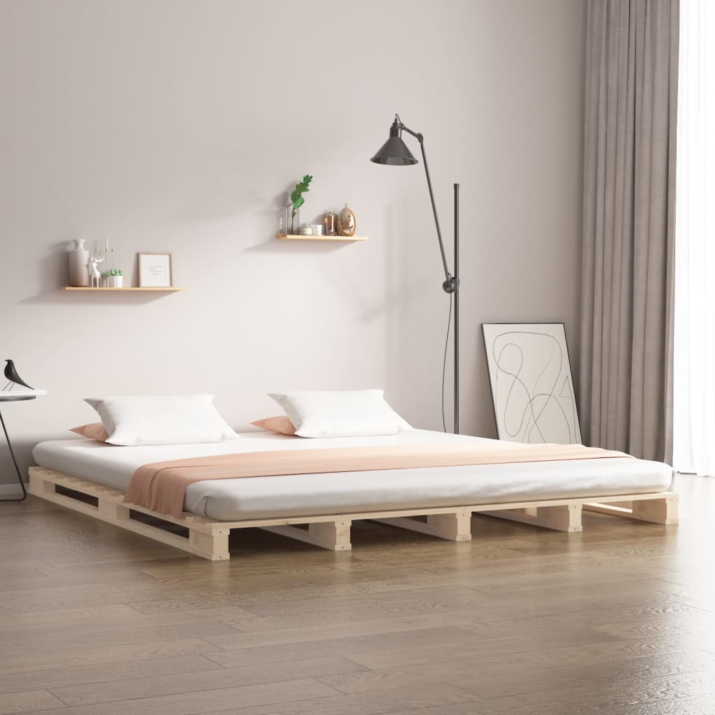 Palletbed massief grenenhout 200x200 cm is nu te koop bij PeponiXL, paradijselijk wonen!