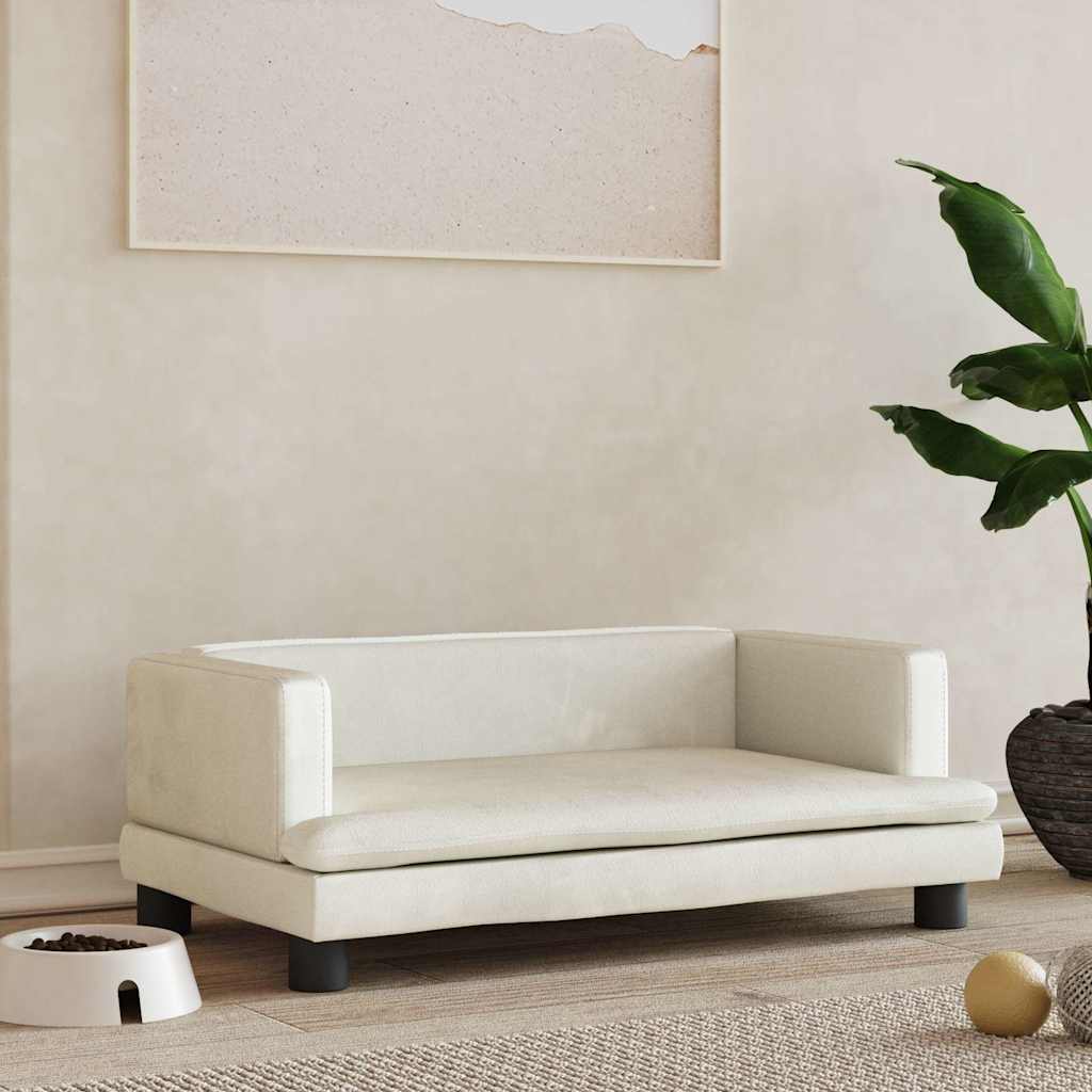 Hondenmand 80x45x30 cm fluweel crèmekleurig is nu te koop bij PeponiXL, paradijselijk wonen!