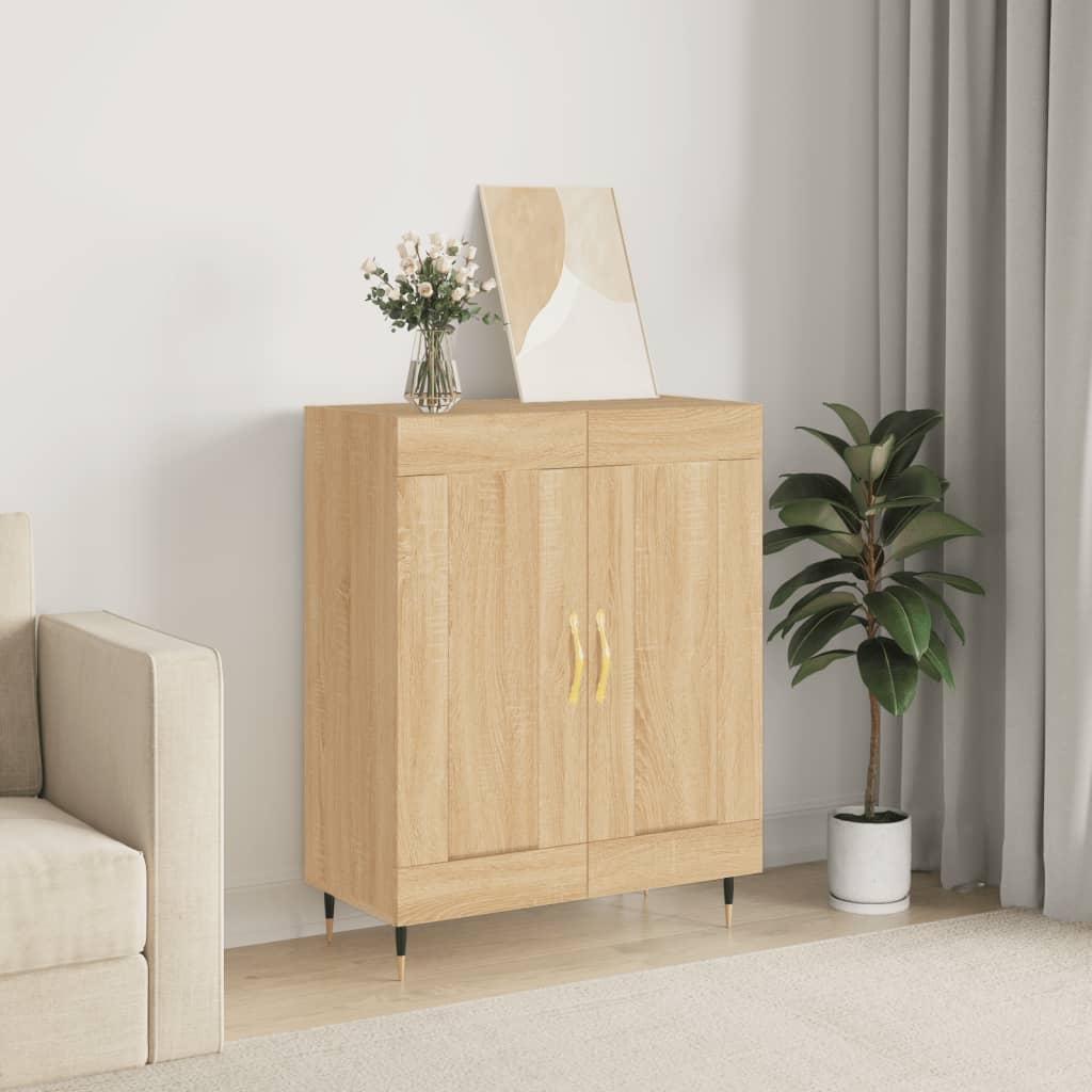Dressoir 69,5x34x90 cm bewerkt hout sonoma eikenkleurig is nu te koop bij PeponiXL, paradijselijk wonen!