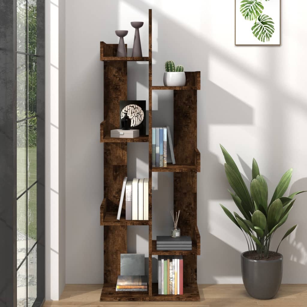 Boekenkast 48x25,5x140 cm bewerkt hout gerookt eikenkleurig is nu te koop bij PeponiXL, paradijselijk wonen!