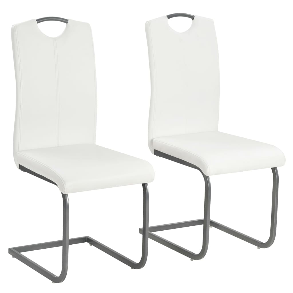 Eetkamerstoelen 2 st kunstleer wit is nu te koop bij PeponiXL, paradijselijk wonen!