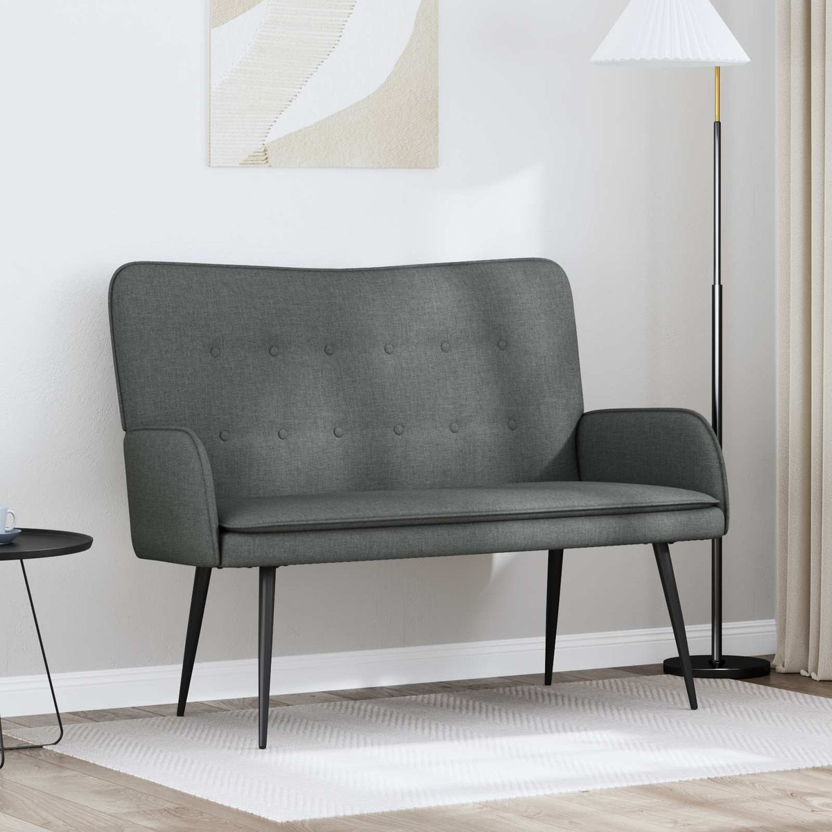 2-Zits Sofa Donkergrijs 115 x 61 x 87 cm Stof is nu te koop bij PeponiXL, paradijselijk wonen!