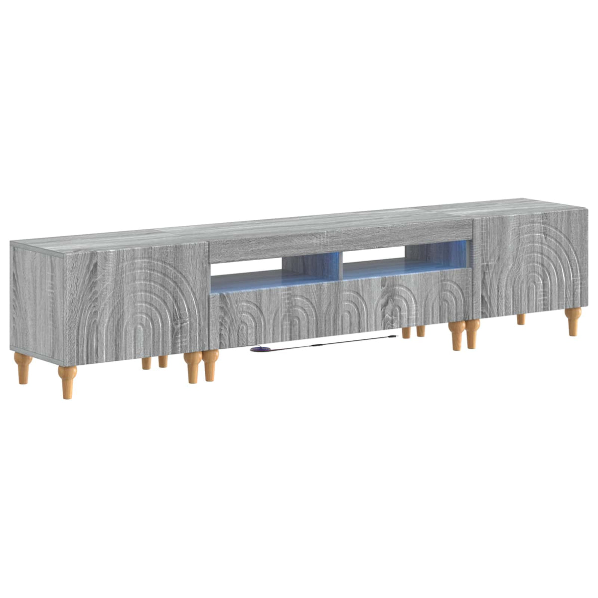 3-delige LED TV-kast Grijs Sonoma Bewerkt hout is nu te koop bij PeponiXL, paradijselijk wonen!
