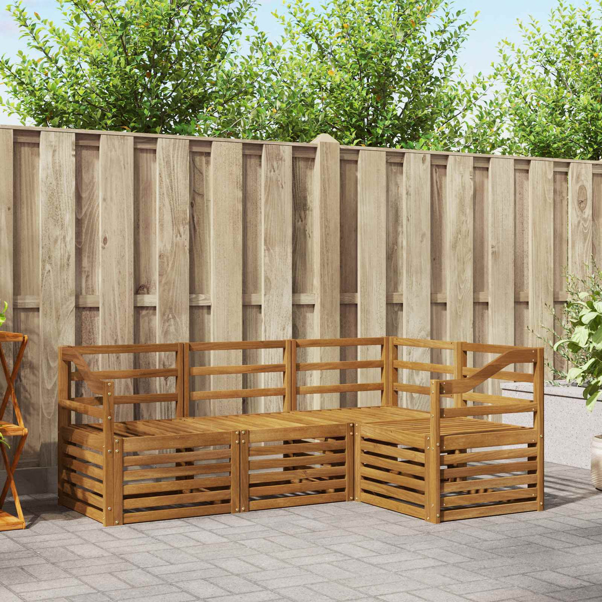 Sofa-Sets 4 pcs Naturel Massief Acaciahout is nu te koop bij PeponiXL, paradijselijk wonen!