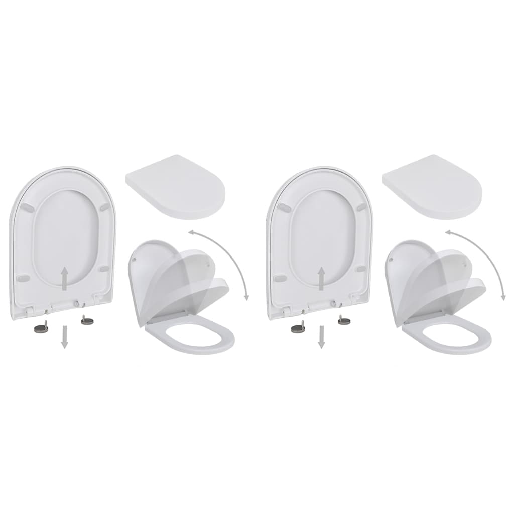 Toiletbrillen met soft-close deksels 2 st kunststof wit is nu te koop bij PeponiXL, paradijselijk wonen!