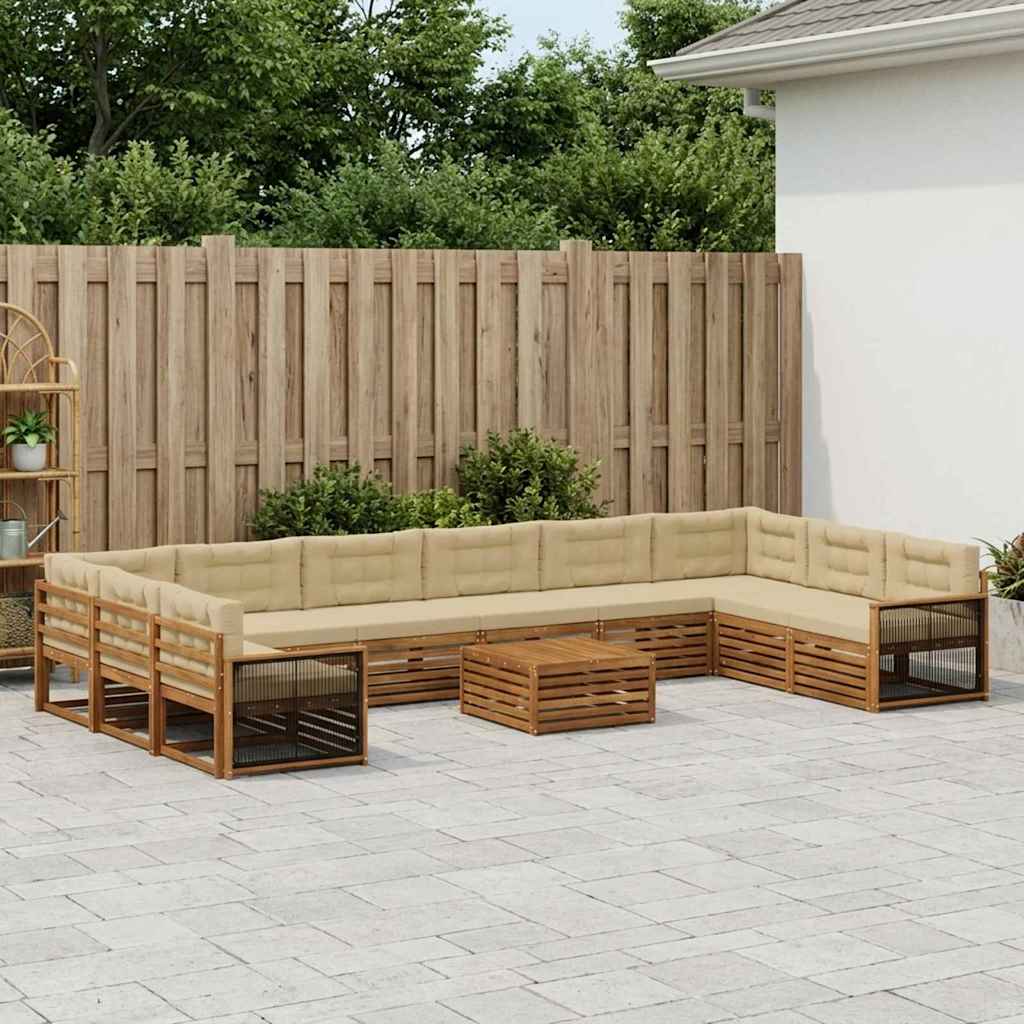 Sofa-Sets met kussen 11 pcs Massief Acaciahout is nu te koop bij PeponiXL, paradijselijk wonen!