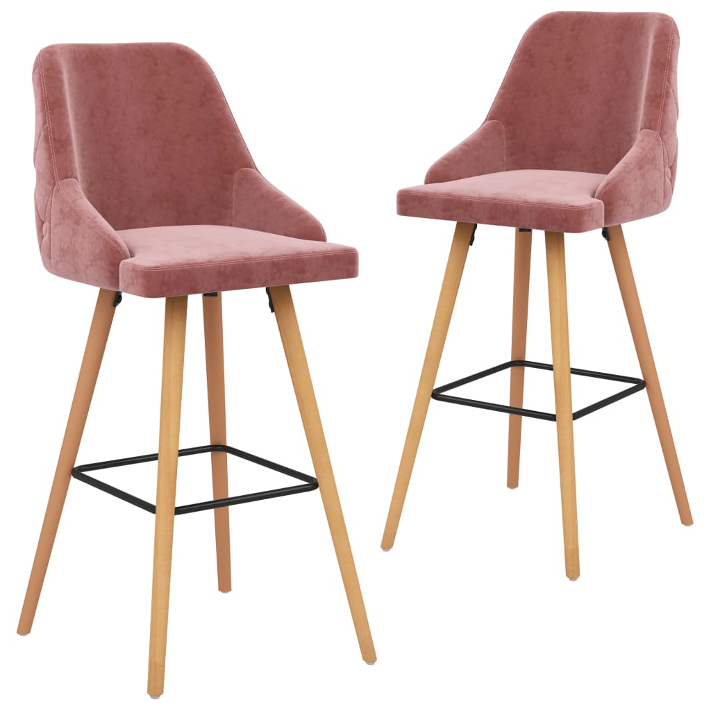 Barkrukken 2 st fluweel roze is nu te koop bij PeponiXL, paradijselijk wonen!