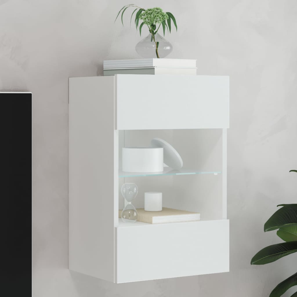 Tv-meubel met LED-verlichting 40x30x60,5 cm wit is nu te koop bij PeponiXL, paradijselijk wonen!