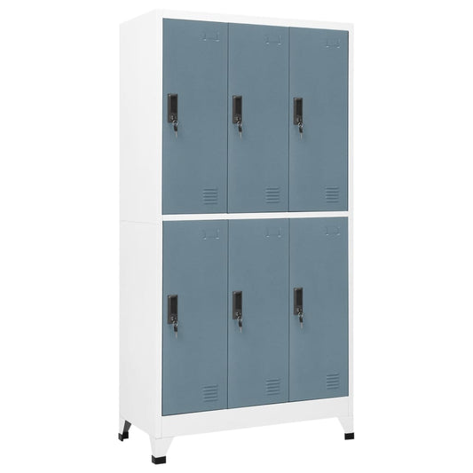 Lockerkast 90x45x180 cm staal lichtgrijs en donkergrijs is nu te koop bij PeponiXL, paradijselijk wonen!
