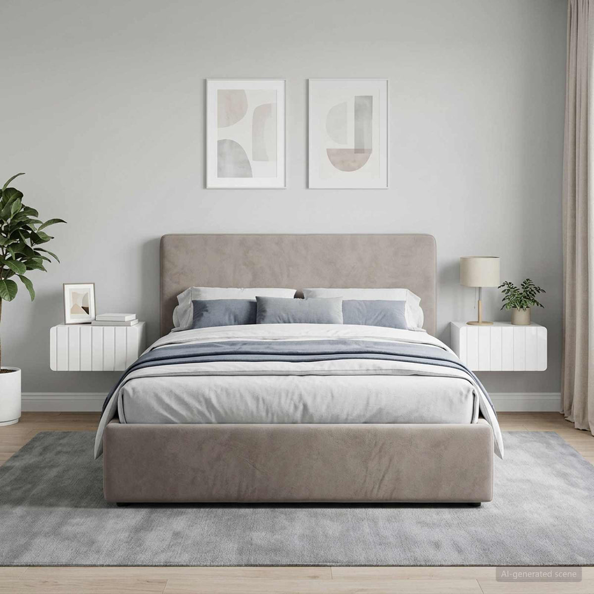 Wandbeugel Bedkast 2 pcs Hoogglans Wit 49 x 34,5 x 24 cm is nu te koop bij PeponiXL, paradijselijk wonen!