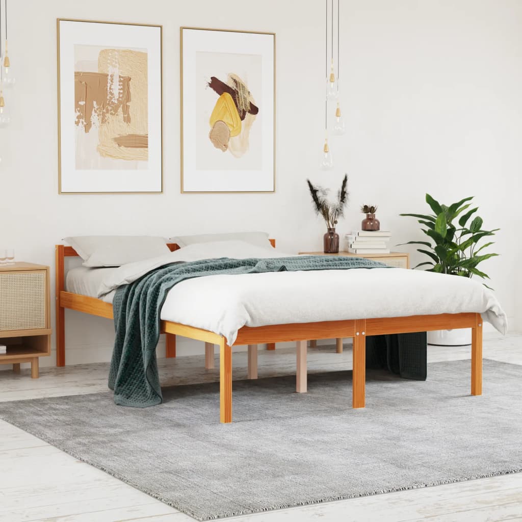 Seniorenbed massief grenenhout wasbruin 140x190 cm is nu te koop bij PeponiXL, paradijselijk wonen!