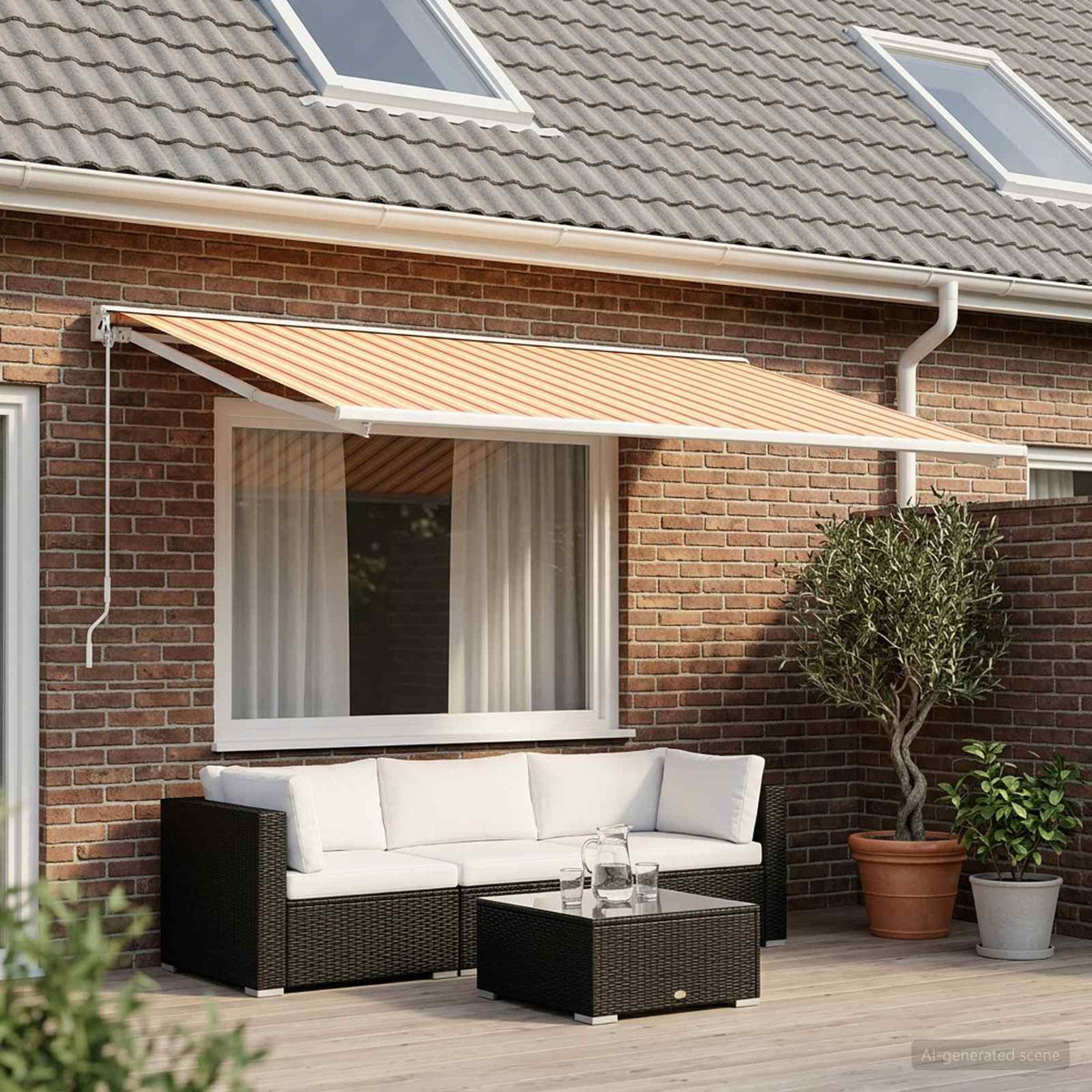Vervangingsdoek voor zonnescherm Multikleur 450 × 350 cm is nu te koop bij PeponiXL, paradijselijk wonen!