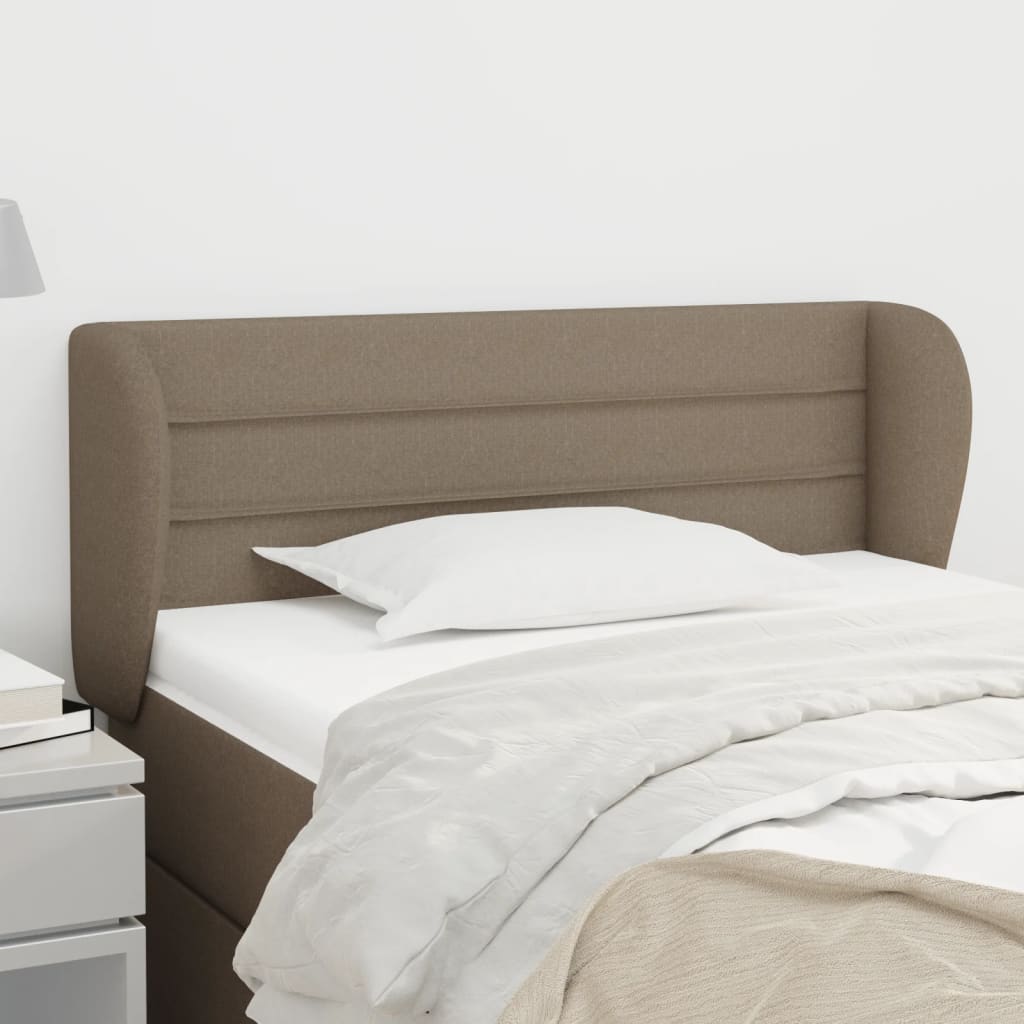 Hoofdbord met randen 93x23x78/88 cm stof taupe is nu te koop bij PeponiXL, paradijselijk wonen!