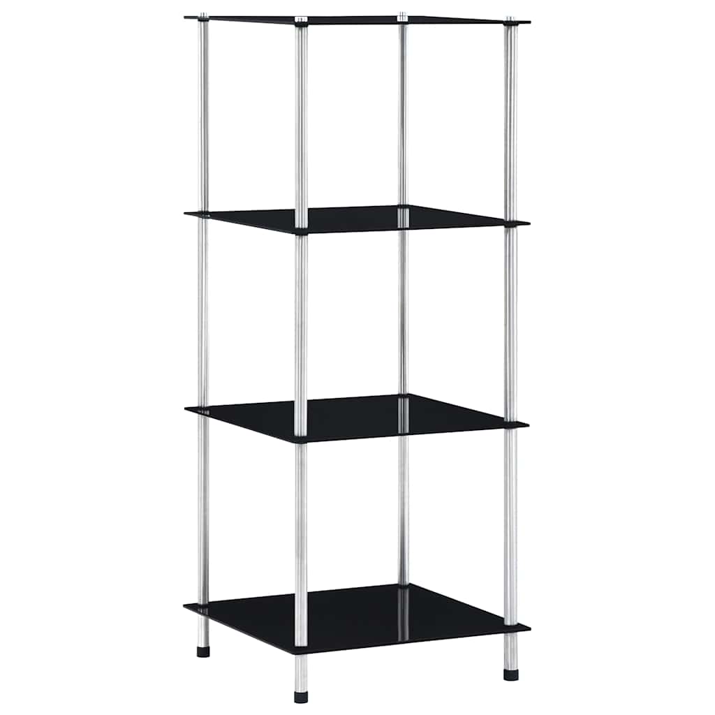 Kastje 4-laags 40x40x100 cm gehard glas zwart is nu te koop bij PeponiXL, paradijselijk wonen!