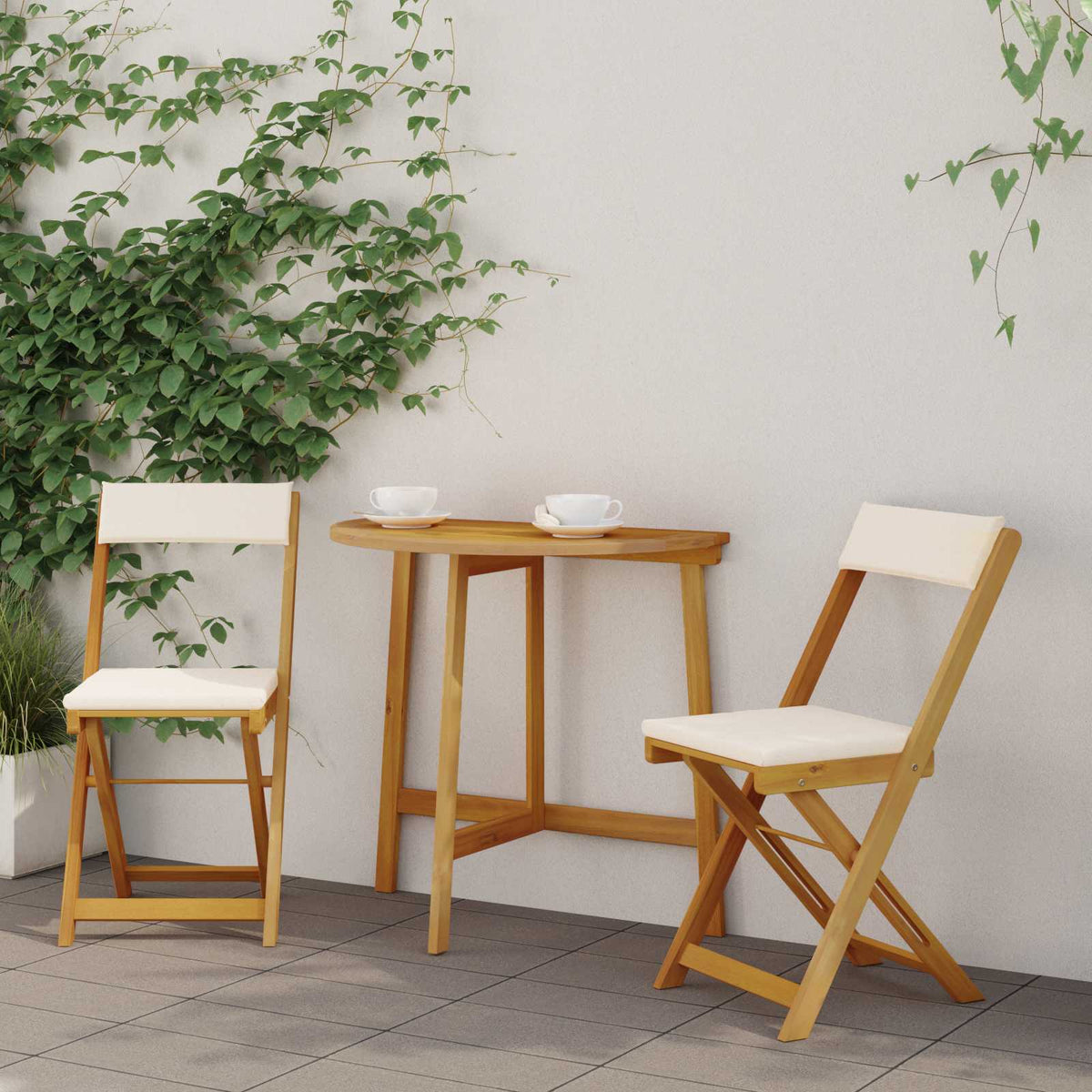 Bistrostoelen voor buiten 2 pcs Crèmewit 40 x 53 x 80 cm is nu te koop bij PeponiXL, paradijselijk wonen!
