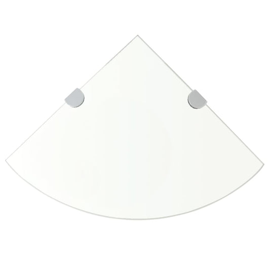 Hoekschappen 2 st met chromen dragers 35x35 cm glas transparant is nu te koop bij PeponiXL, paradijselijk wonen!
