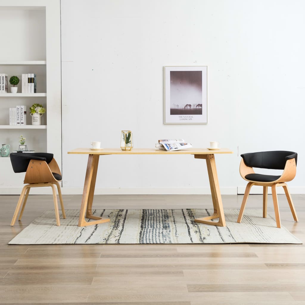 Eetkamerstoelen 2 st gebogen hout en kunstleer is nu te koop bij PeponiXL, paradijselijk wonen!
