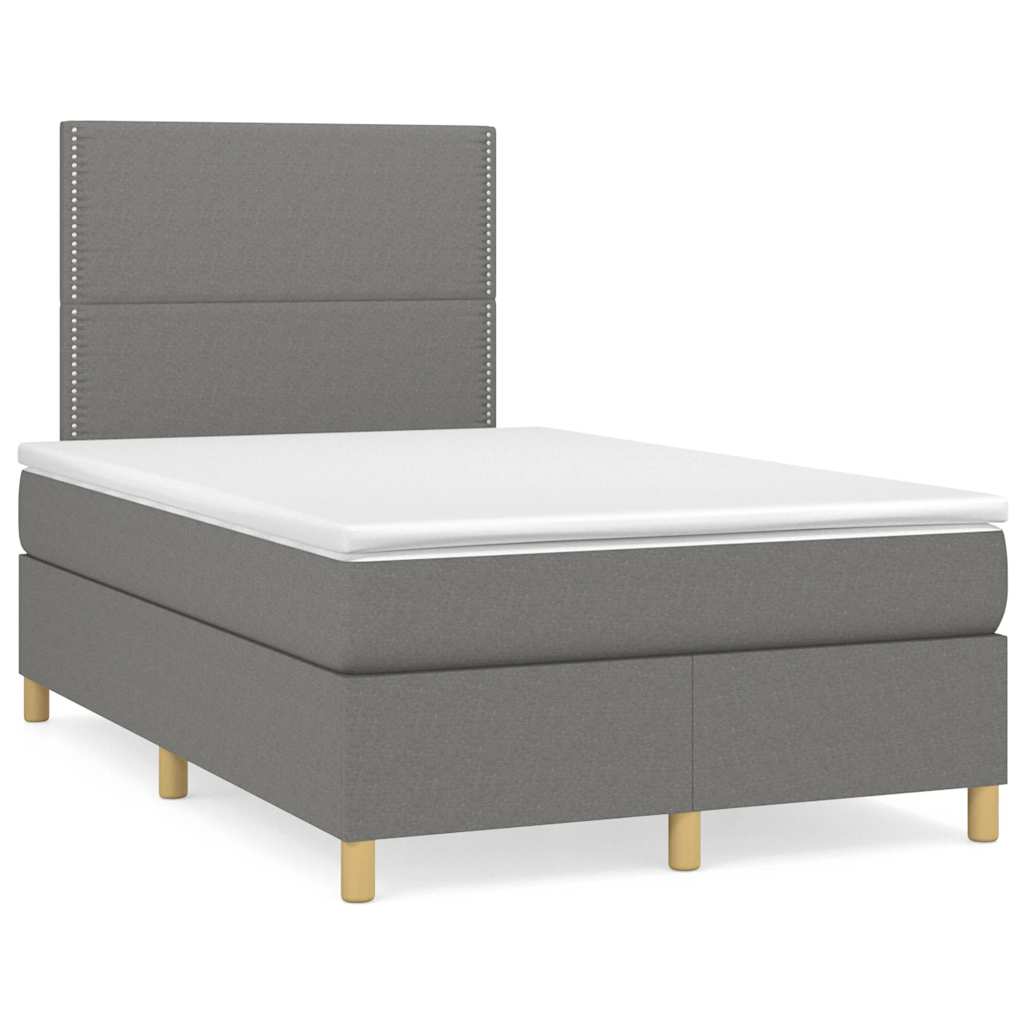 Boxspring met matras stof donkergrijs 120x190 cm is nu te koop bij PeponiXL, paradijselijk wonen!