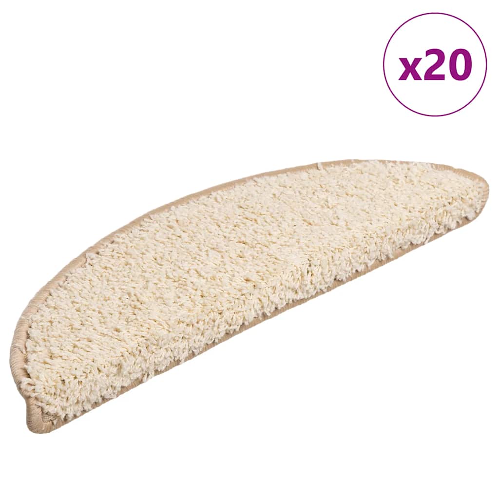 Trapmatten 20 st 56x17x3 cm Crème Halfrond is nu te koop bij PeponiXL, paradijselijk wonen!