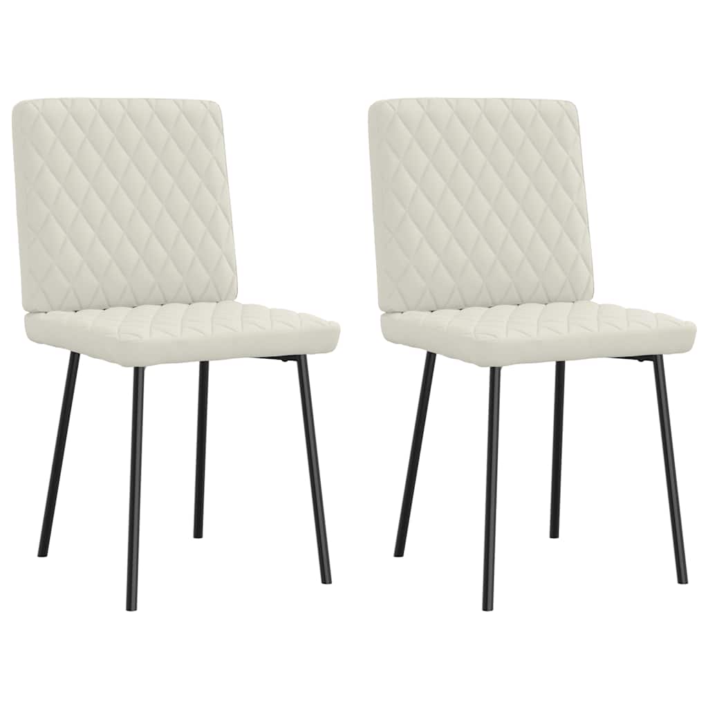 Eetkamerstoelen 2 st fluweel crèmekleurig is nu te koop bij PeponiXL, paradijselijk wonen!