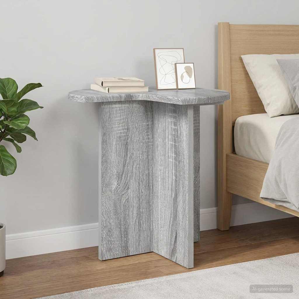 Bijzettafel met opslag Grijs sonoma Ø 39 x 38 cm Bewerkt hout is nu te koop bij PeponiXL, paradijselijk wonen!