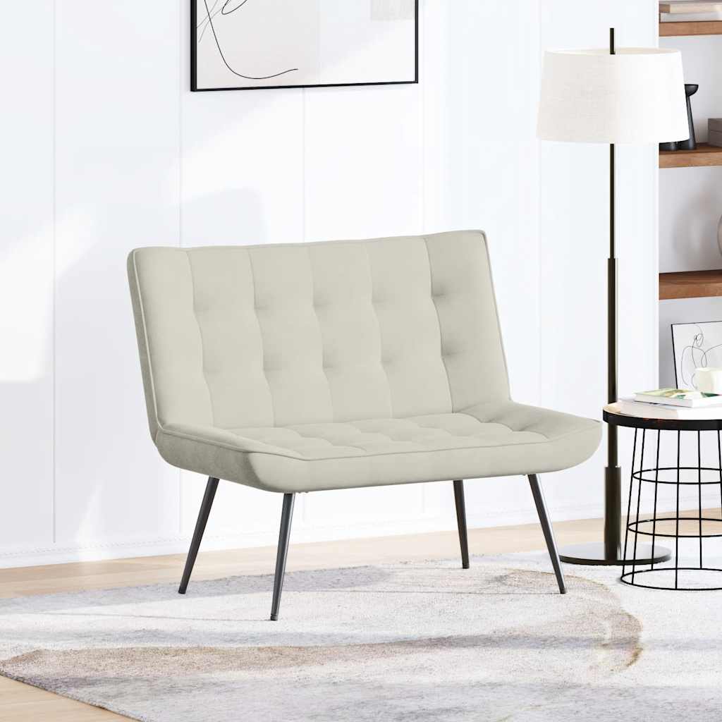 Bankje 110x74x84 cm fluweel crèmekleurig is nu te koop bij PeponiXL, paradijselijk wonen!