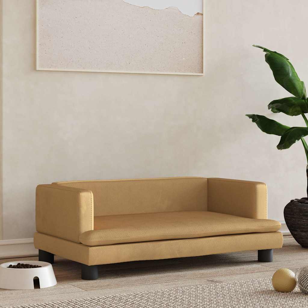 Hondenmand 80x45x30 cm fluweel bruin is nu te koop bij PeponiXL, paradijselijk wonen!