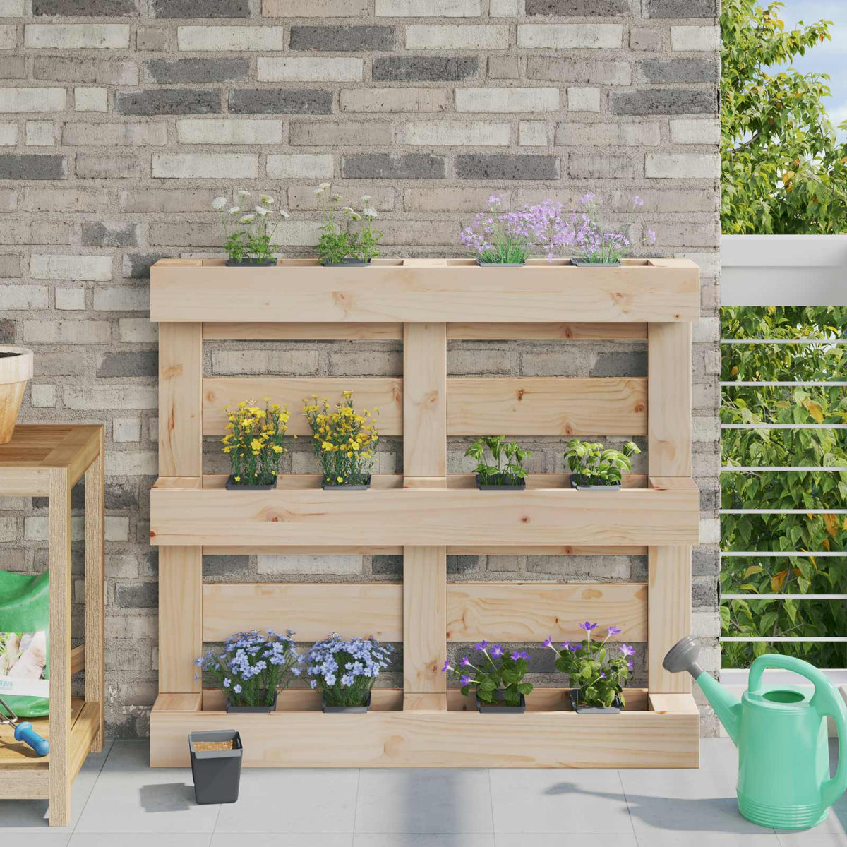 Bloembakken voor Euro-pallets 12 pcs Grijs 13,5 x 9 x 9,5 cm is nu te koop bij PeponiXL, paradijselijk wonen!