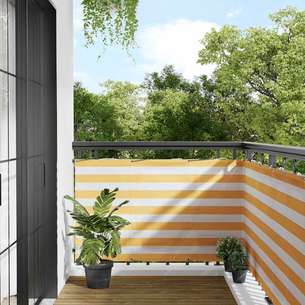 Balkonscherm Geel en Wit Gestreept 90x800 cm is nu te koop bij PeponiXL, paradijselijk wonen!