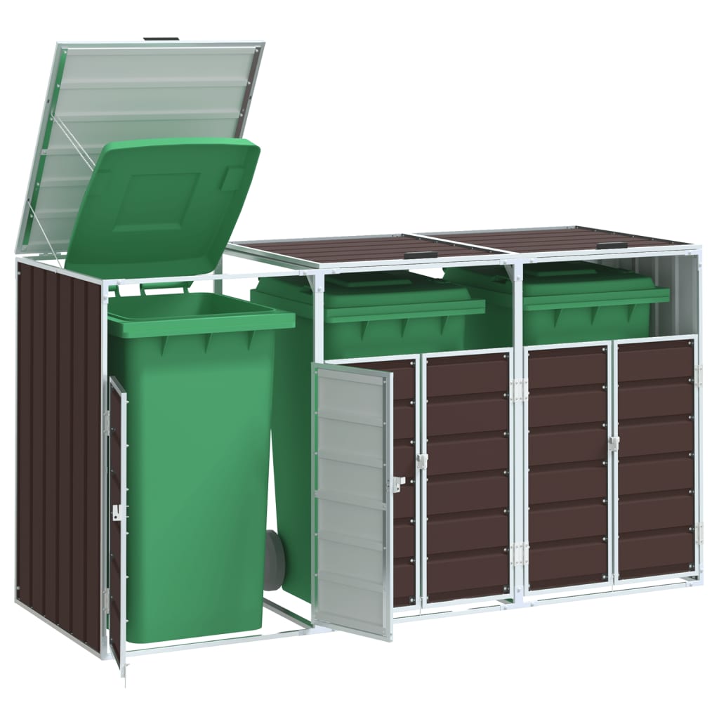 Containerberging voor 3 containers 216x81x115 cm staal bruin is nu te koop bij PeponiXL, paradijselijk wonen!