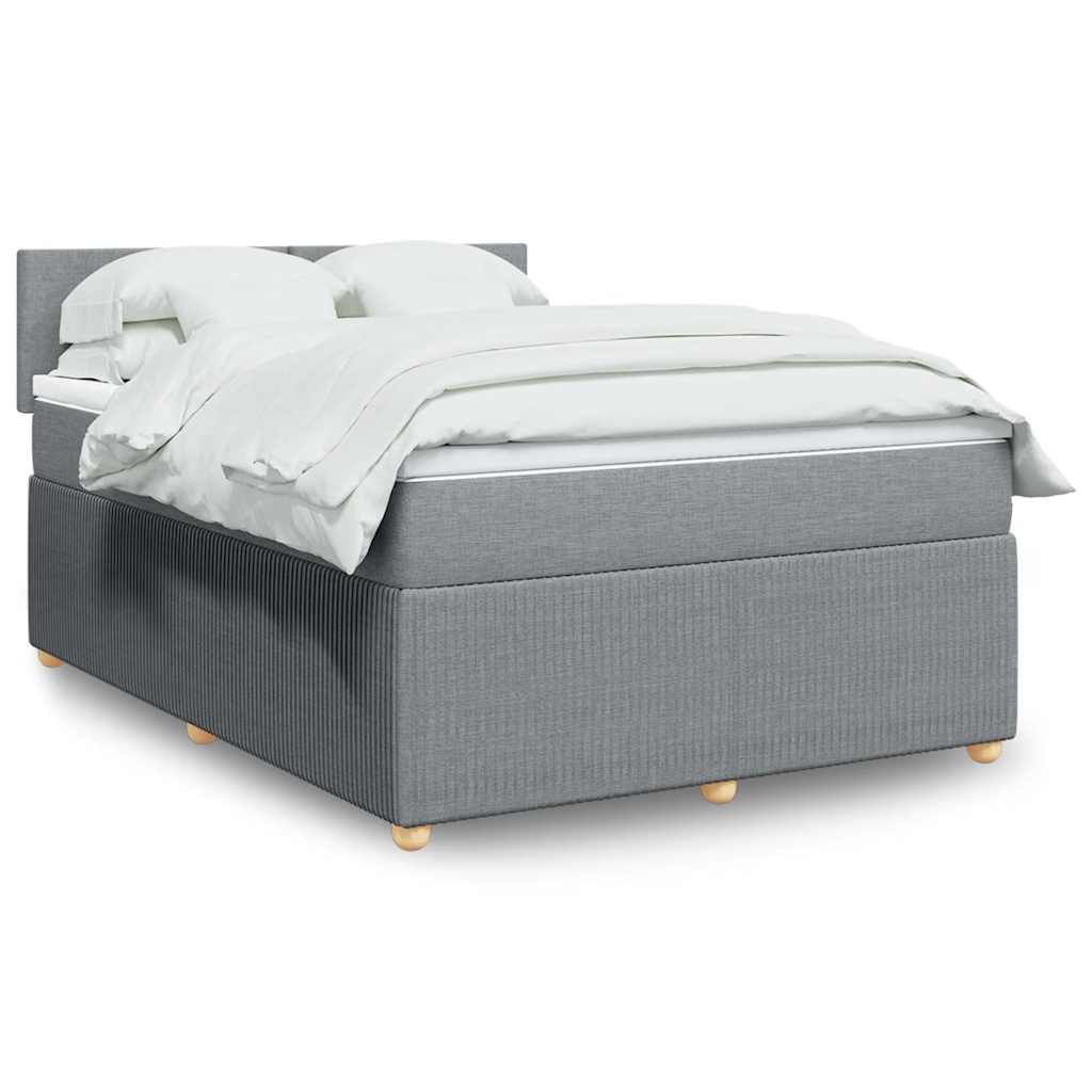 Boxspring met matras stof lichtgrijs 140x200 cm is nu te koop bij PeponiXL, paradijselijk wonen!