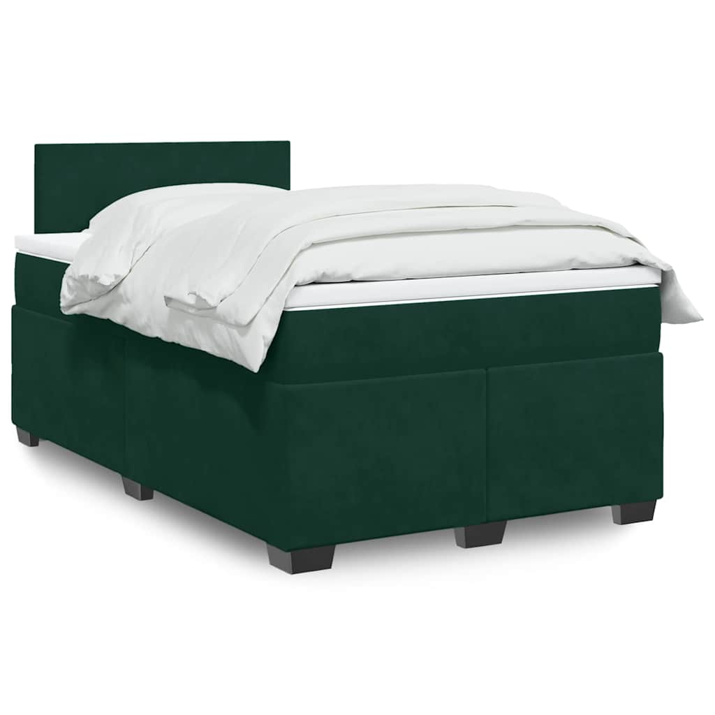 Boxspring met matras fluweel donkergroen 120x190 cm is nu te koop bij PeponiXL, paradijselijk wonen!