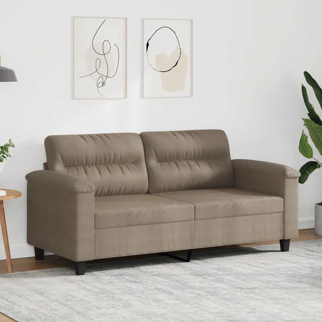 Tweezitsbank 140 cm microvezelstof taupe is nu te koop bij PeponiXL, paradijselijk wonen!