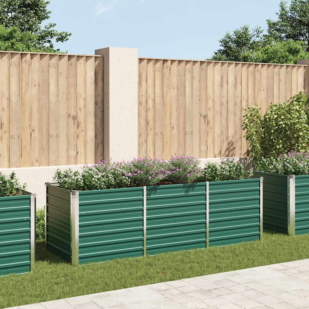 Plantenbak verhoogd 240x80x77 cm gegalvaniseerd staal groen is nu te koop bij PeponiXL, paradijselijk wonen!