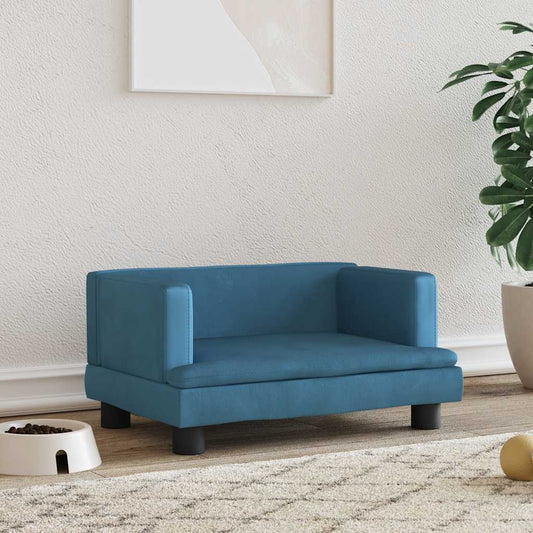 Hondenmand 60x40x30 cm fluweel blauw is nu te koop bij PeponiXL, paradijselijk wonen!