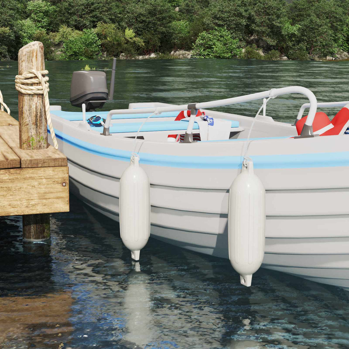 Boot fenders 2 st Ø 16 x 58 cm Wit PVC is nu te koop bij PeponiXL, paradijselijk wonen!