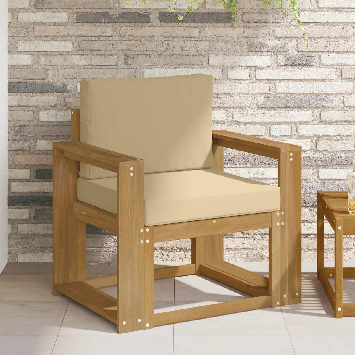 2 Stuk Buiten bankenset Polyester Wit en Beige is nu te koop bij PeponiXL, paradijselijk wonen!