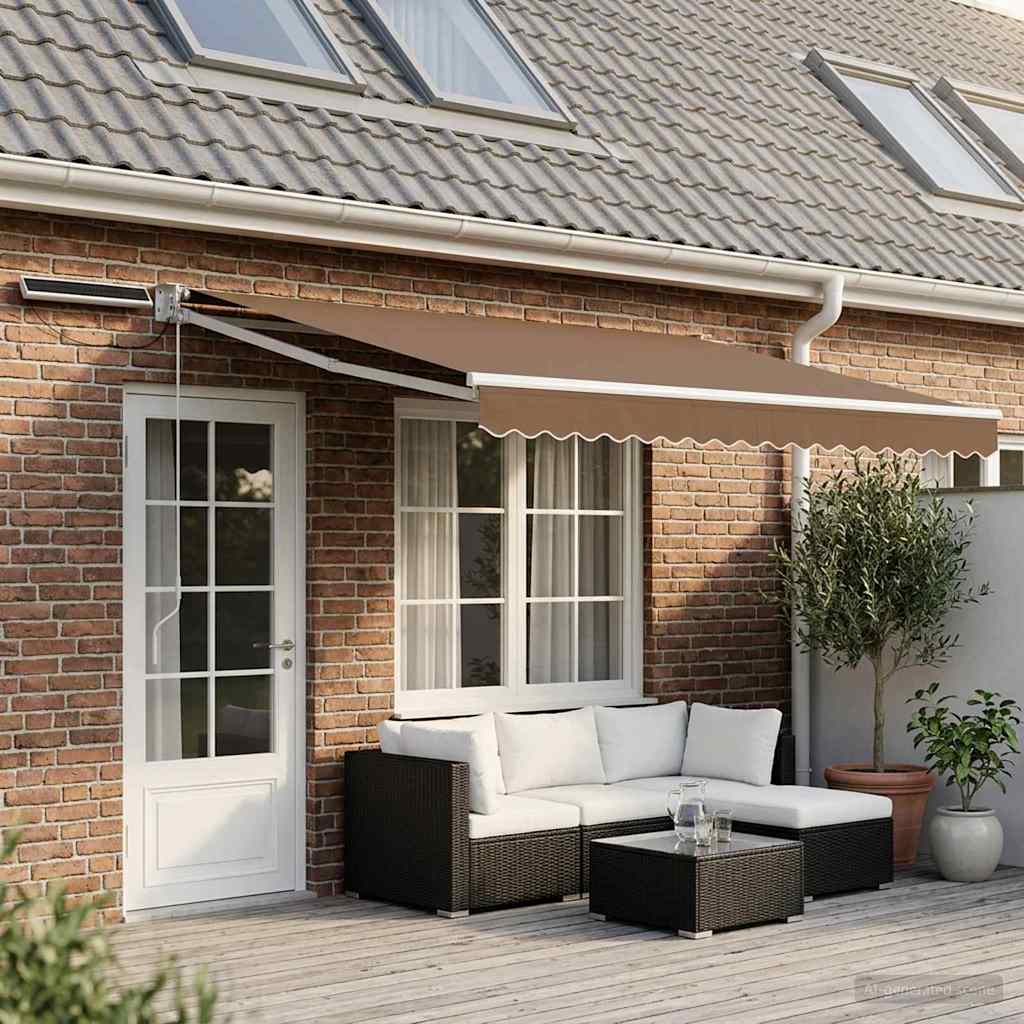 Elektrisch Uittrekbaar Zonnescherm Taupe is nu te koop bij PeponiXL, paradijselijk wonen!