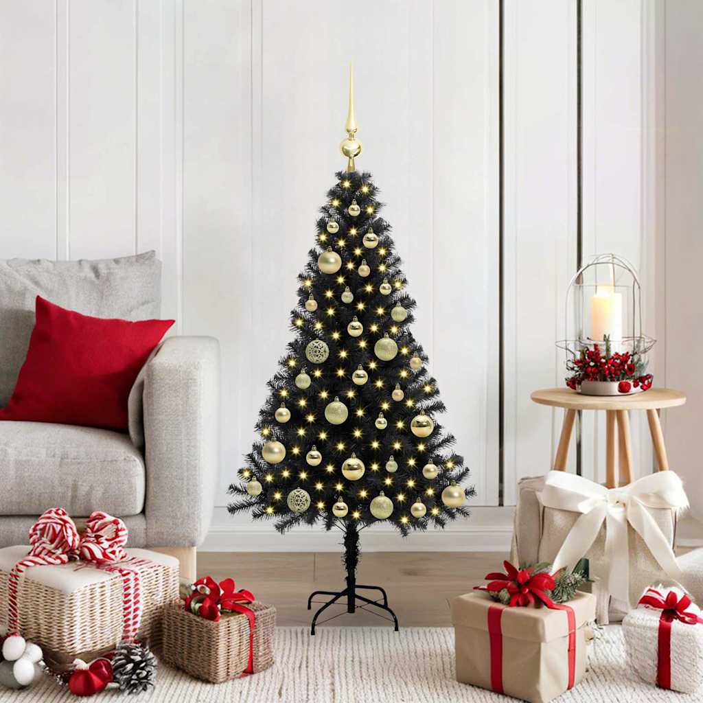 Kerstboom met 150 LED met standaard Zwart 120 cm PVC is nu te koop bij PeponiXL, paradijselijk wonen!