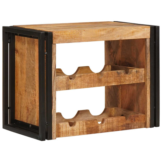 Wijnrek Bruin 60 x 45 x 33 cm Massief Ruw Mango Hout is nu te koop bij PeponiXL, paradijselijk wonen!