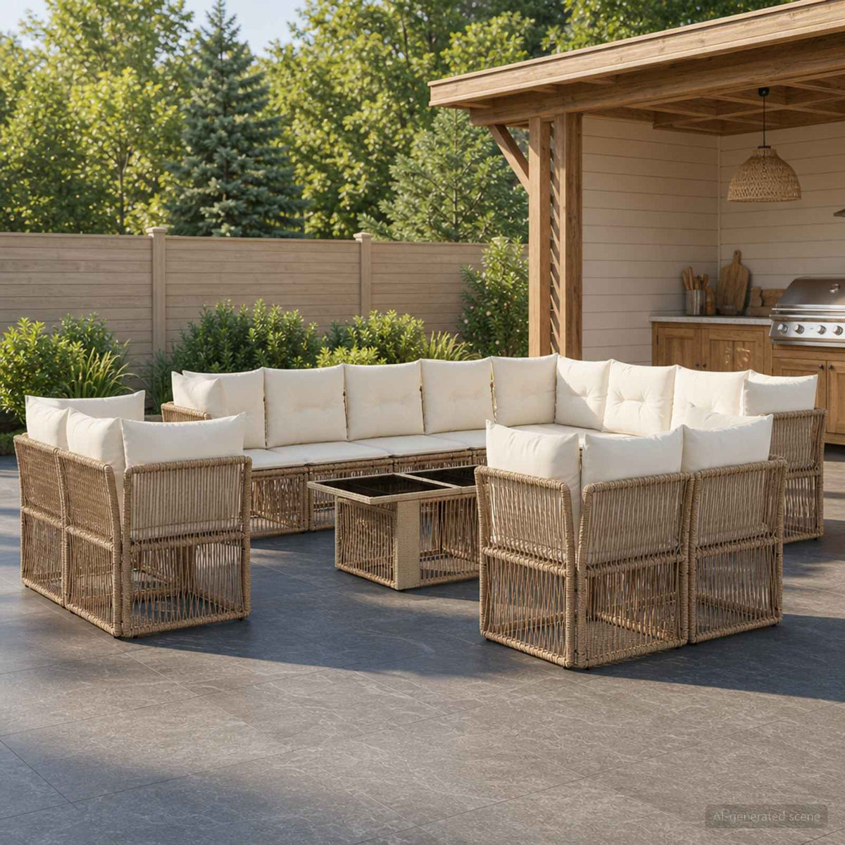 Tuinbankenset 13 pcs poly rattan is nu te koop bij PeponiXL, paradijselijk wonen!