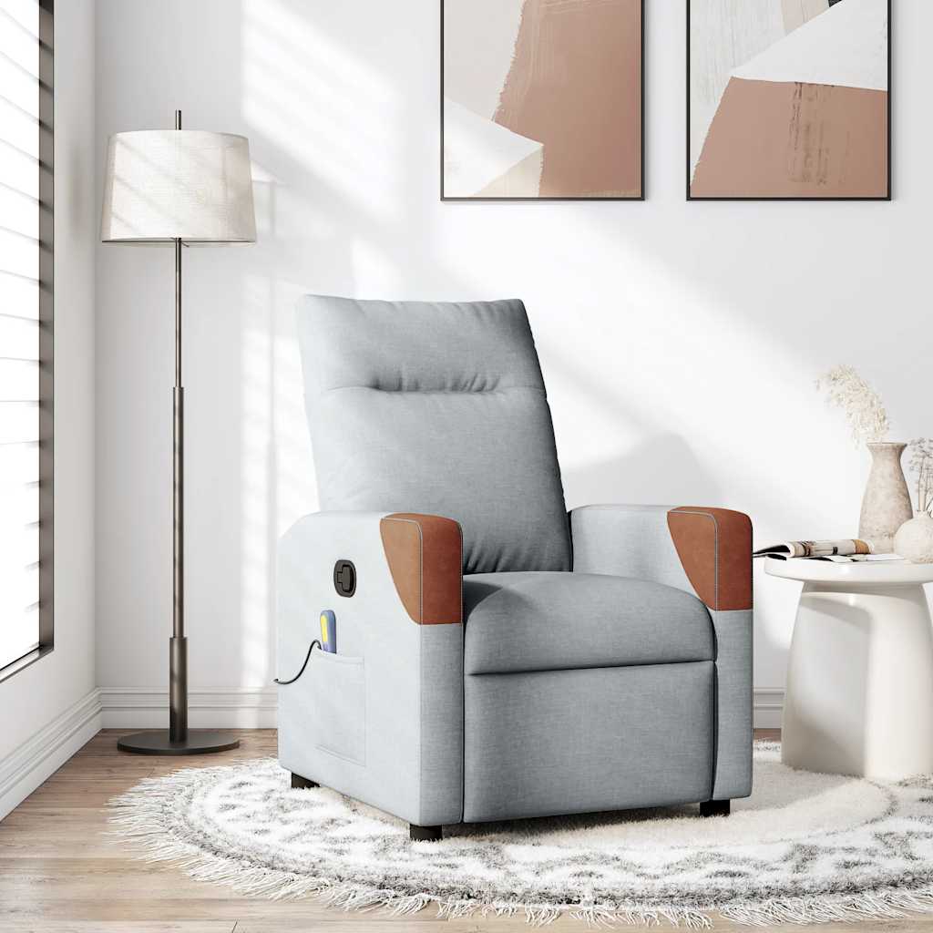 Massagestoel verstelbaar stof lichtgrijs is nu te koop bij PeponiXL, paradijselijk wonen!