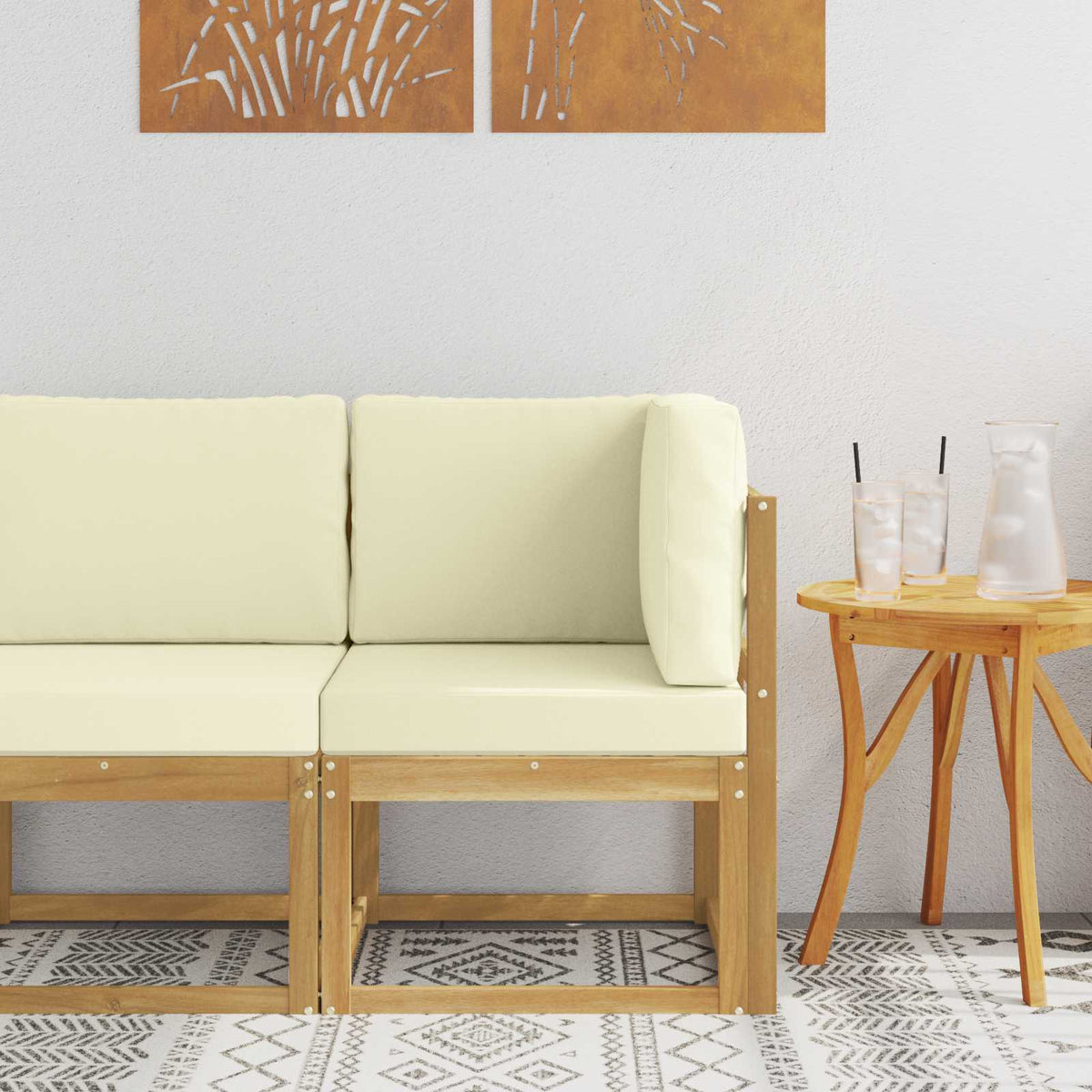 Buiten Hoek Sofa Massief Acaciahout Wit is nu te koop bij PeponiXL, paradijselijk wonen!
