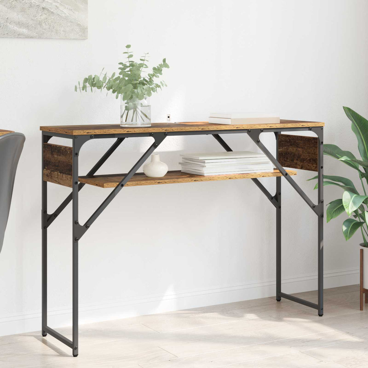 Consoletafel Oud Hout 105x30x75cm Bewerkt hout is nu te koop bij PeponiXL, paradijselijk wonen!