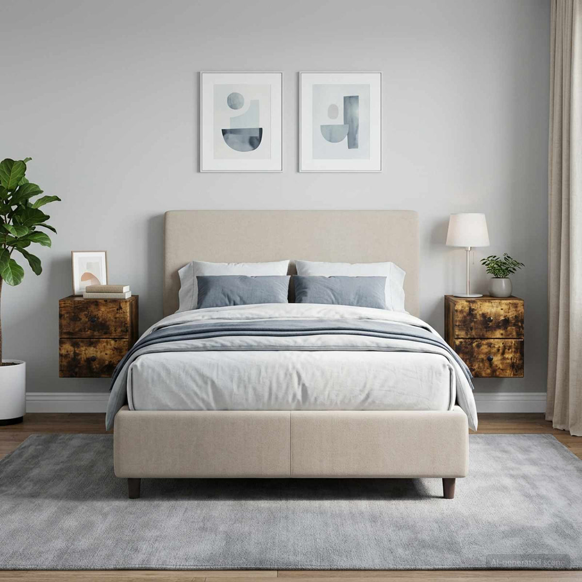 Wandbeugel Bedkast 2 pcs Gerookt eiken 34,5 x 33 x 40 cm is nu te koop bij PeponiXL, paradijselijk wonen!