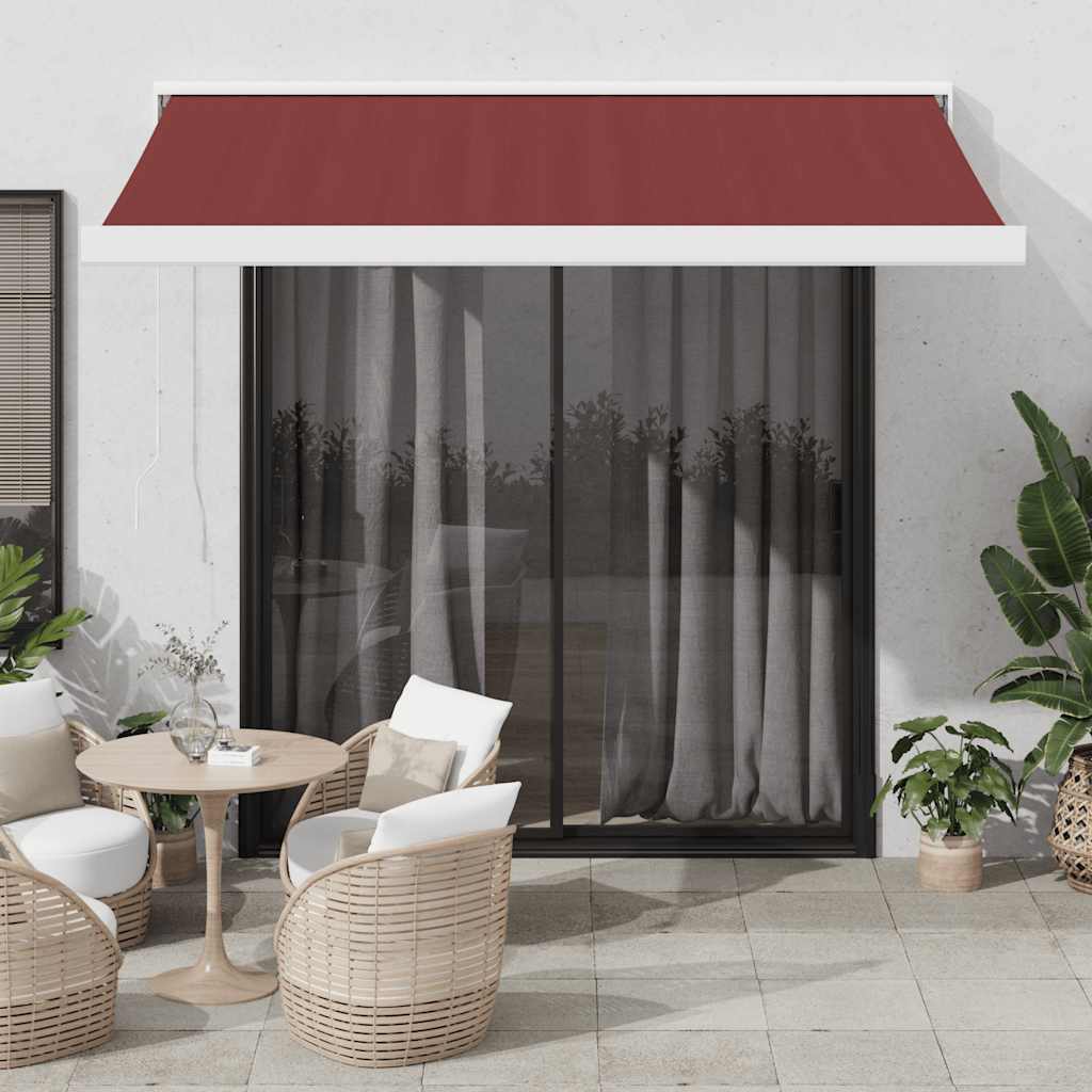Luifel handmatig uittrekbaar 350x250 cm bordeauxrood is nu te koop bij PeponiXL, paradijselijk wonen!