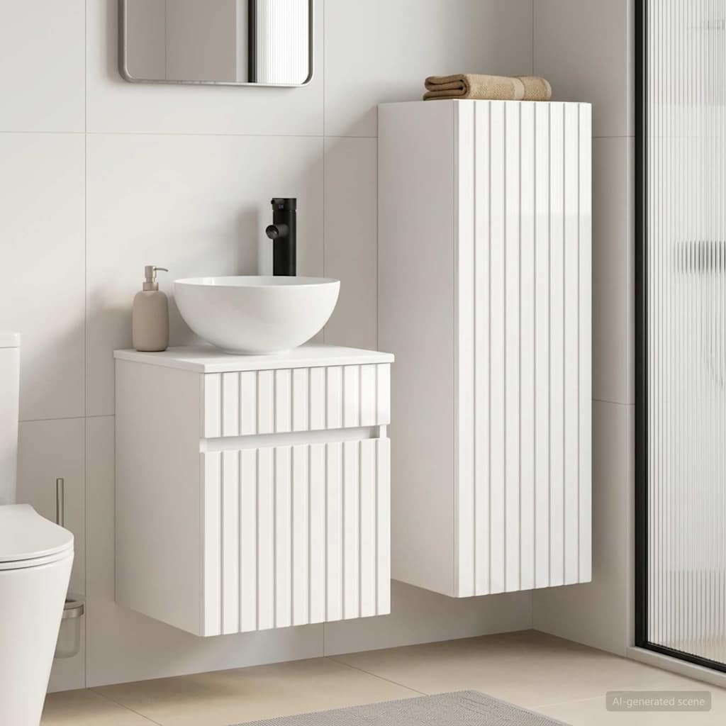 Badkamermeubelset 2 st Hoogglans Wit 33 x 34,5 x 100 cm is nu te koop bij PeponiXL, paradijselijk wonen!