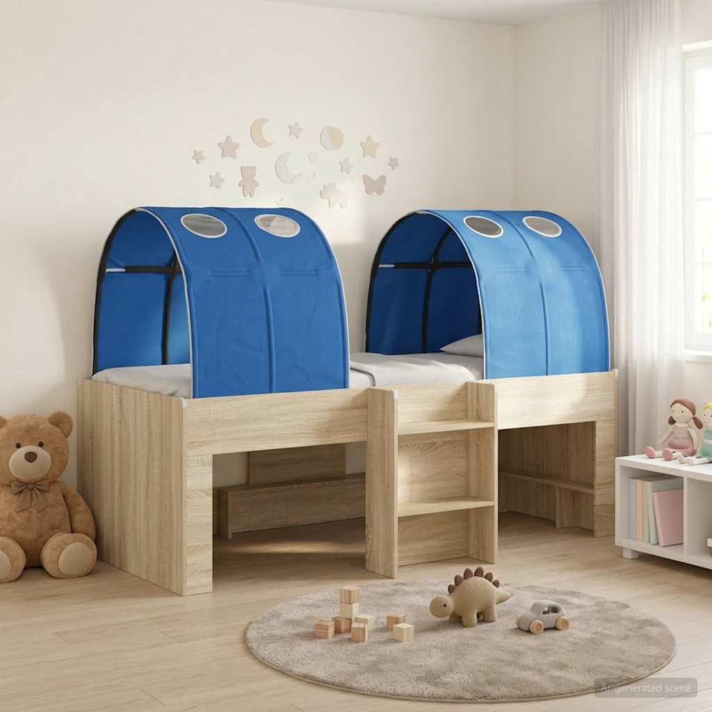 Bed met Tunnel 3 st Sonoma eiken en blauw Bewerkt hout is nu te koop bij PeponiXL, paradijselijk wonen!