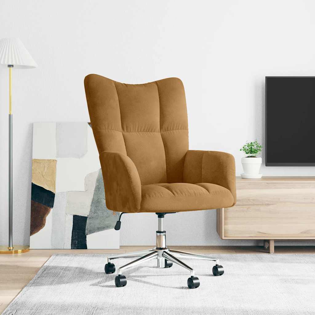 Relaxstoel fluweel bruin is nu te koop bij PeponiXL, paradijselijk wonen!